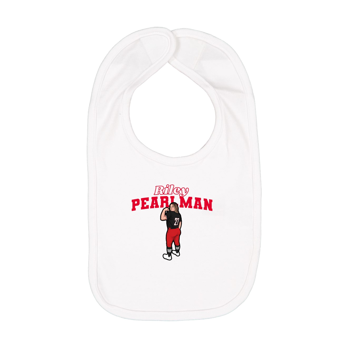 Infant Bib — Name Arch in White