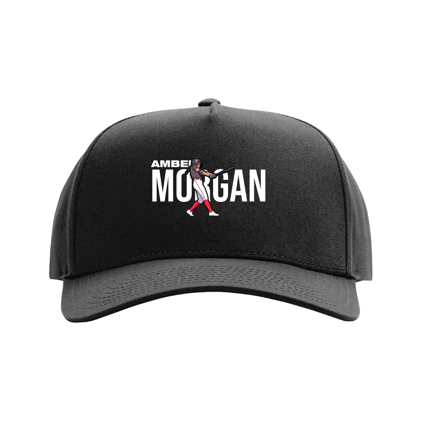 Full Fabric Five-Panel Champ Cap — Player Name in Black