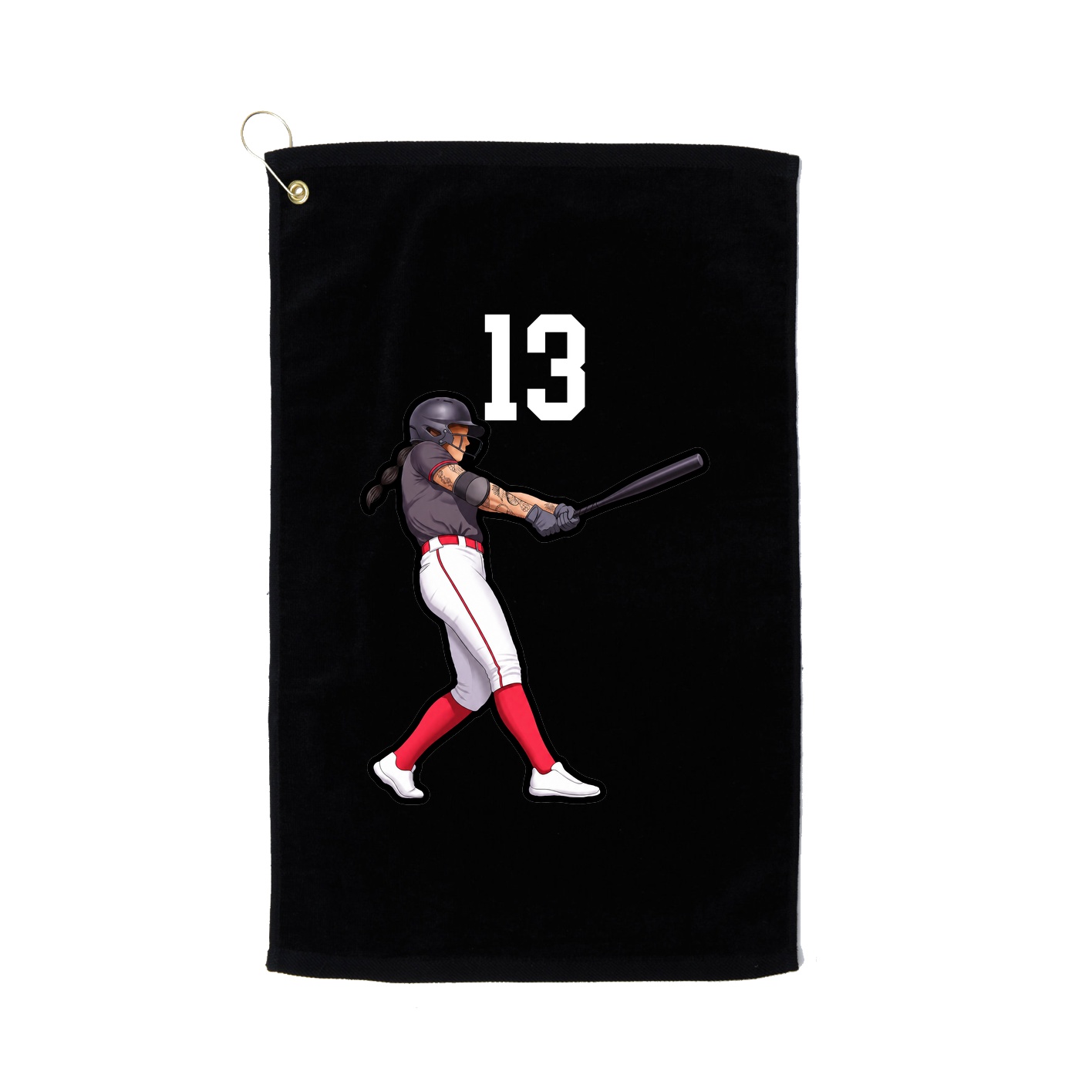 Golf Towel — Number Top in Black
