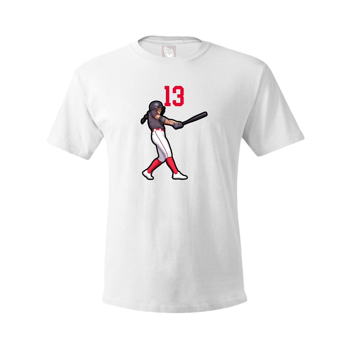 Youth Tee — Number Top in White