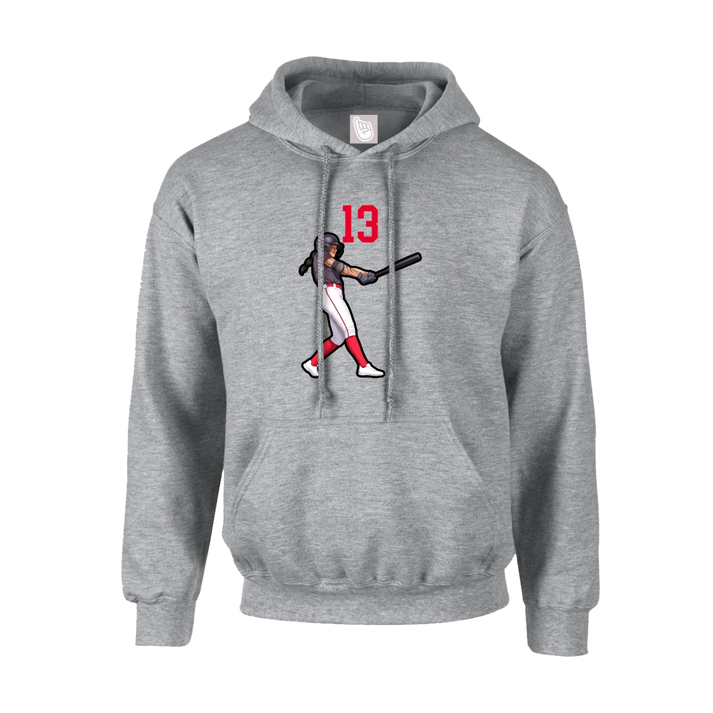 Youth Hoodie — Number Top in Grey