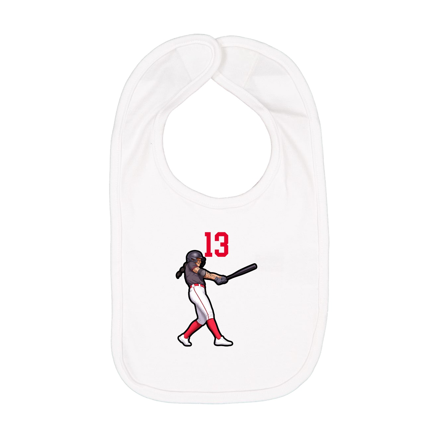 Infant Bib — Number Top in White