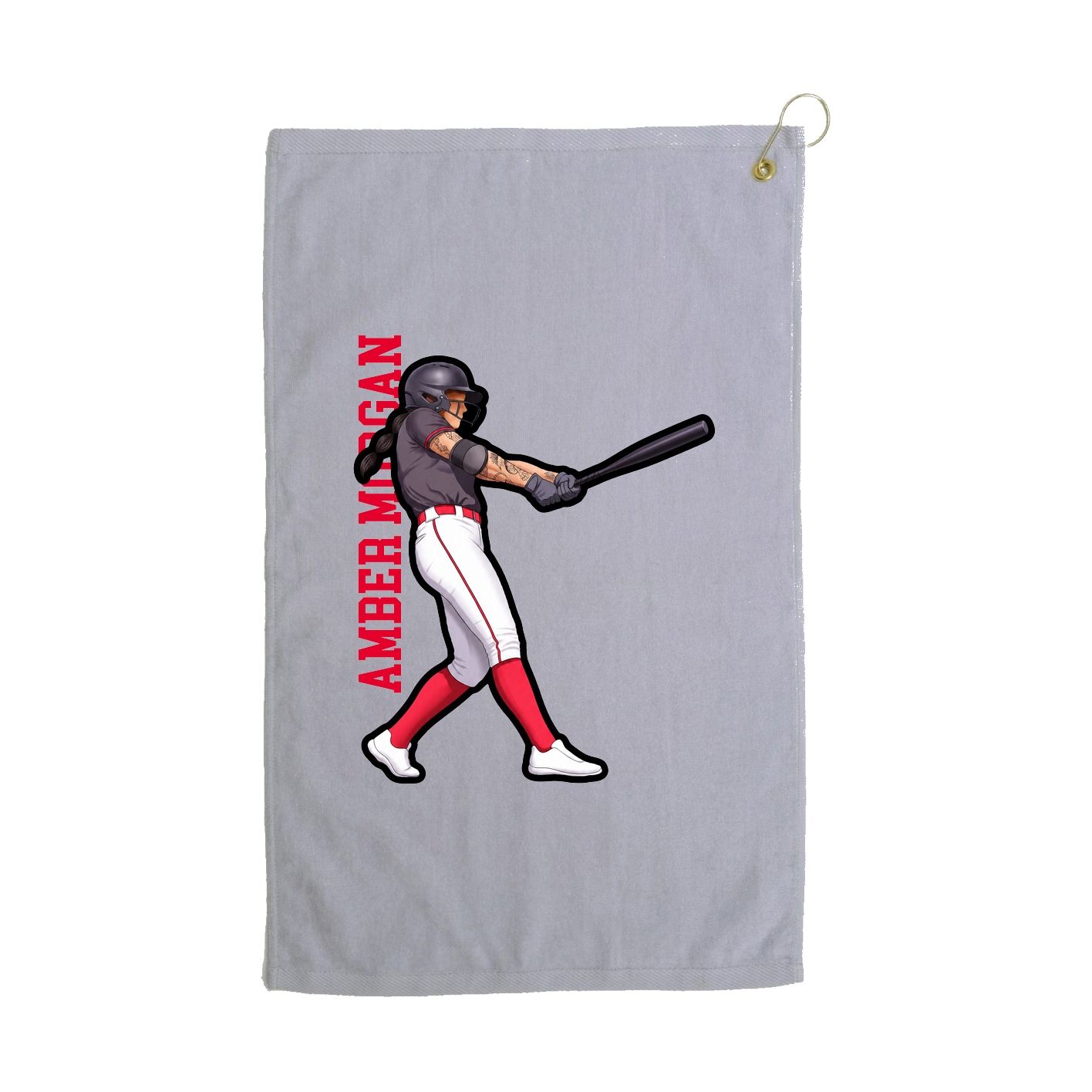 Golf Towel — Name Vertical in Grey