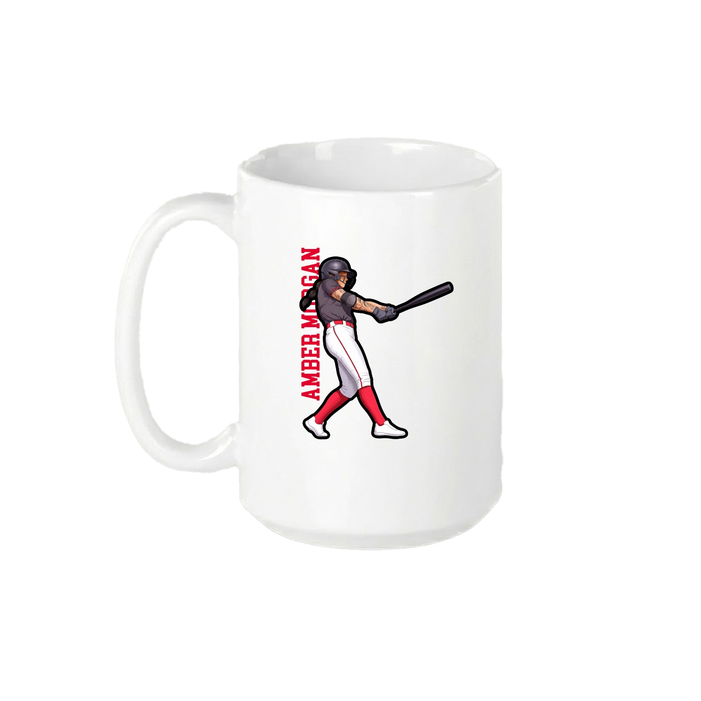 15oz Coffee Mug — Name Vertical in White