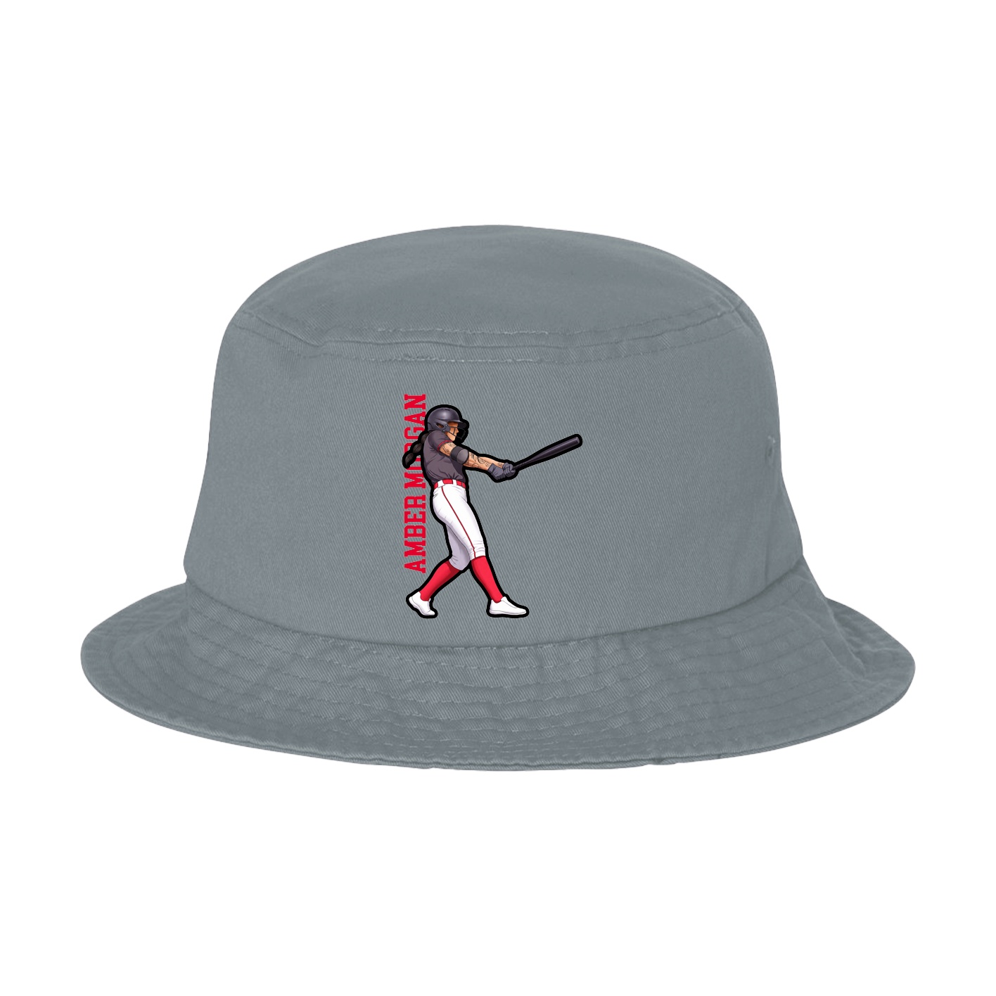 Bucket Cap — Name Vertical in Grey
