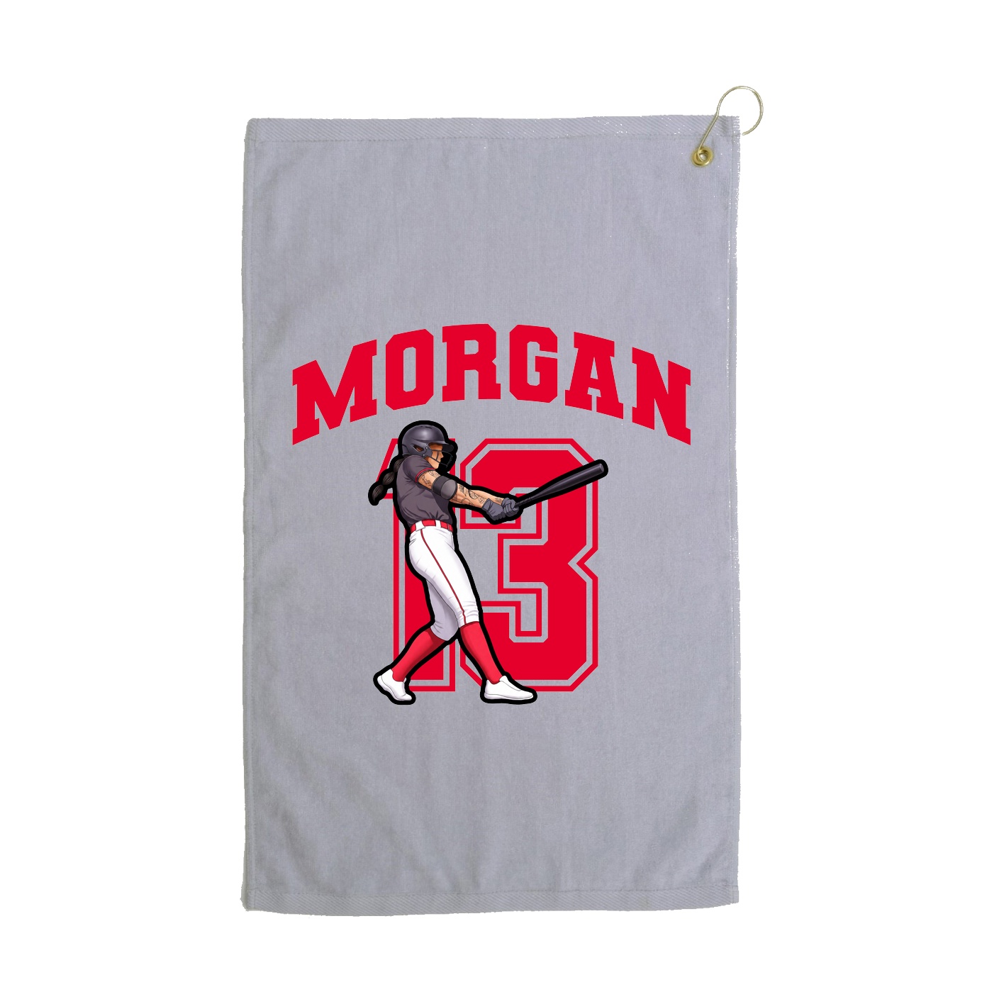Golf Towel — Number in Grey