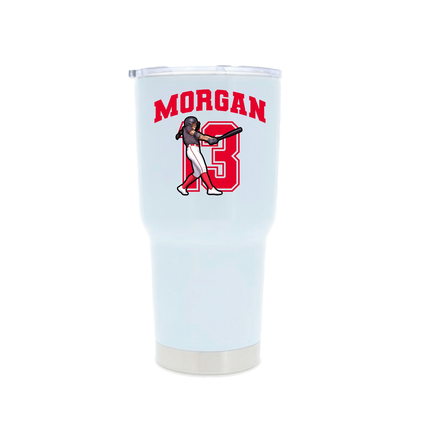 30oz Stainless Steel Tumbler — Number in White