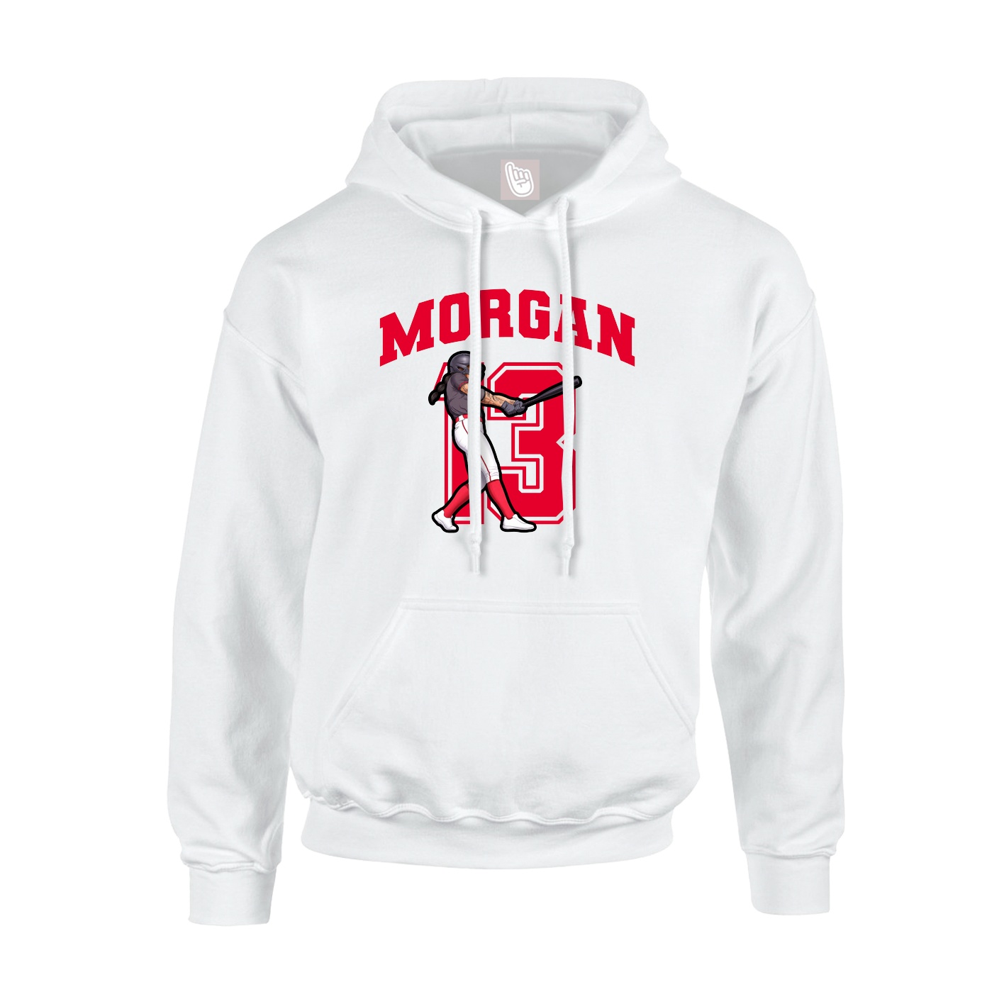Youth Hoodie — Number in White