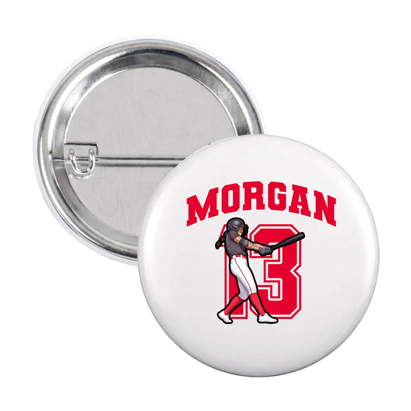 Game Day Button — Number in White