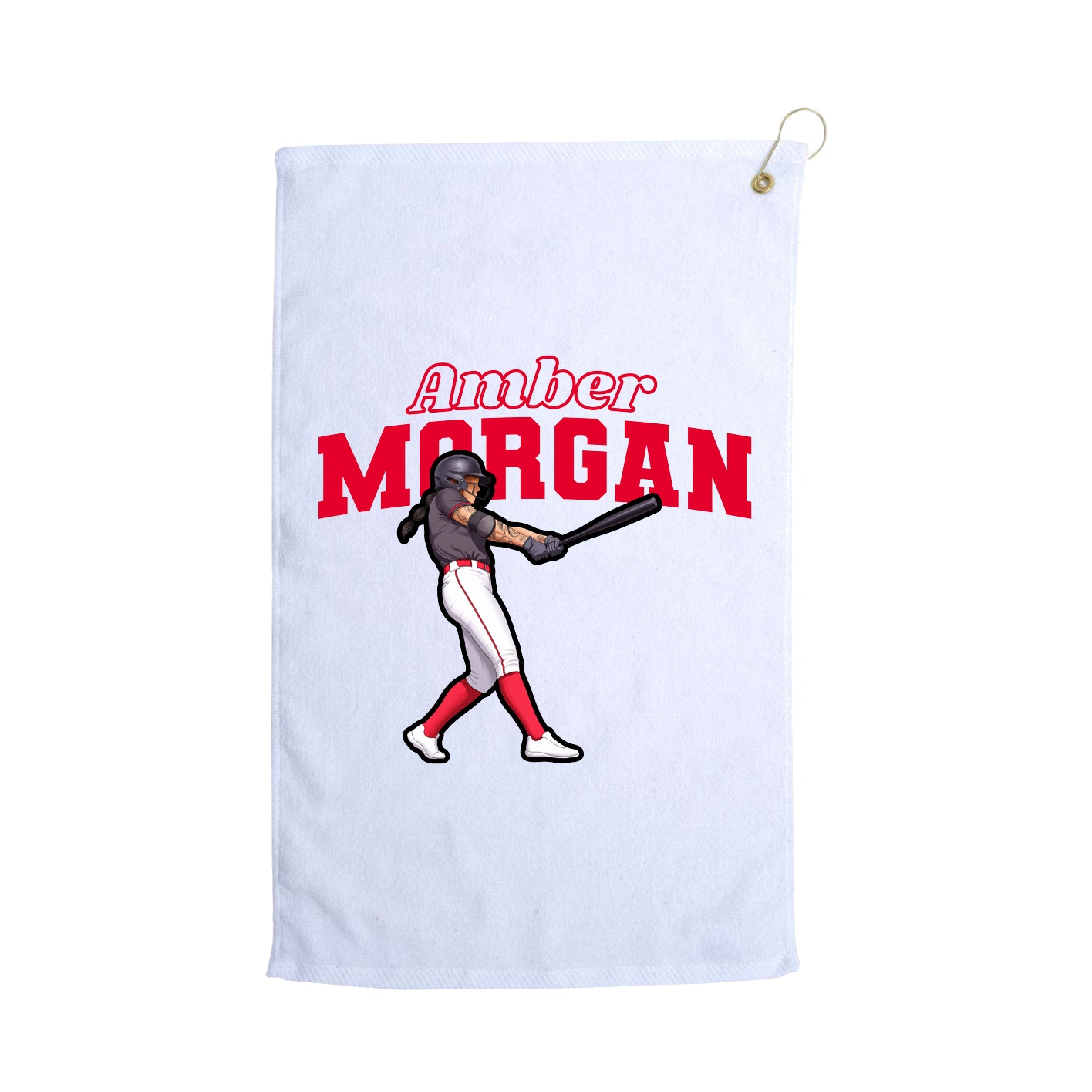 Golf Towel — Name Arch in White
