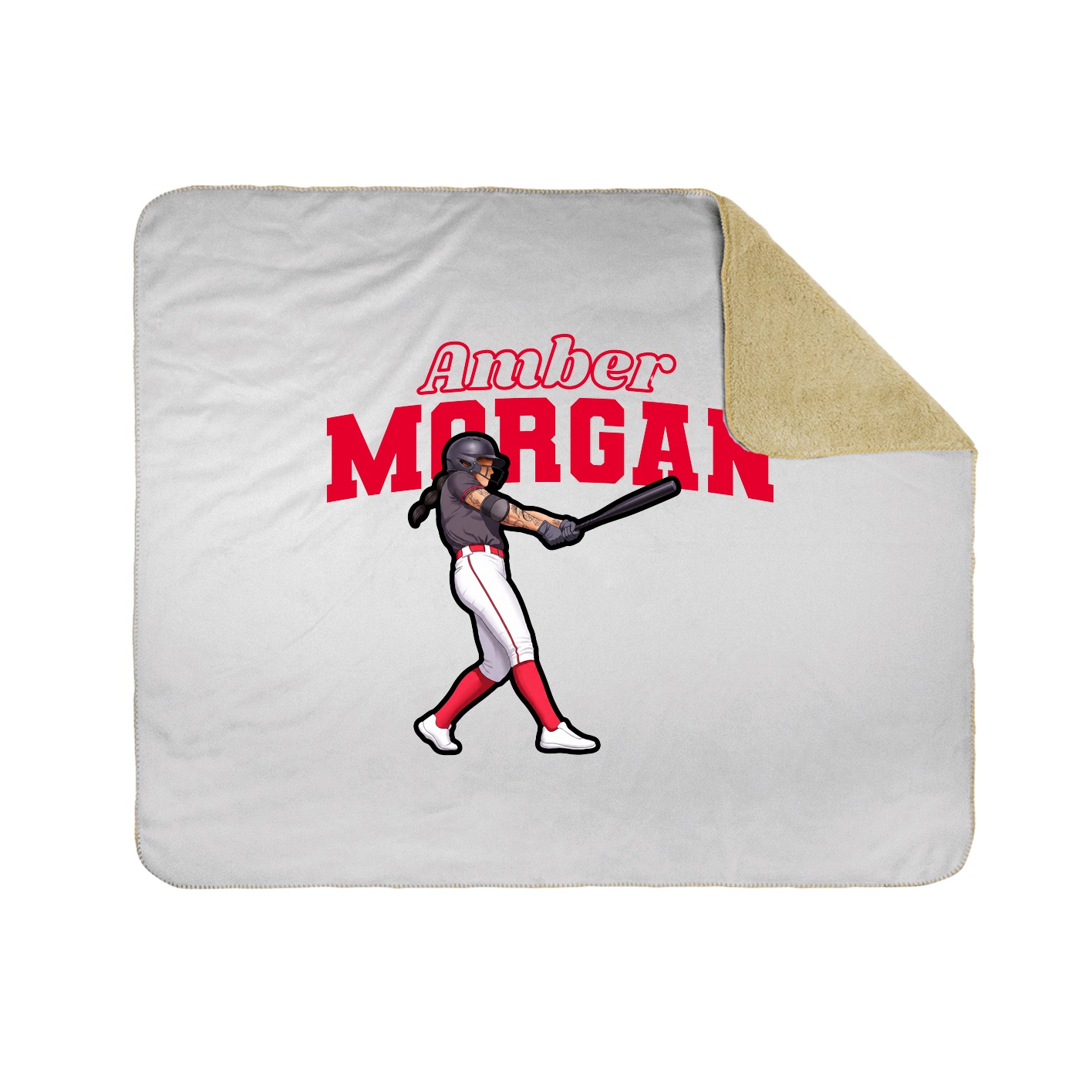 Throw Blanket — Name Arch in White