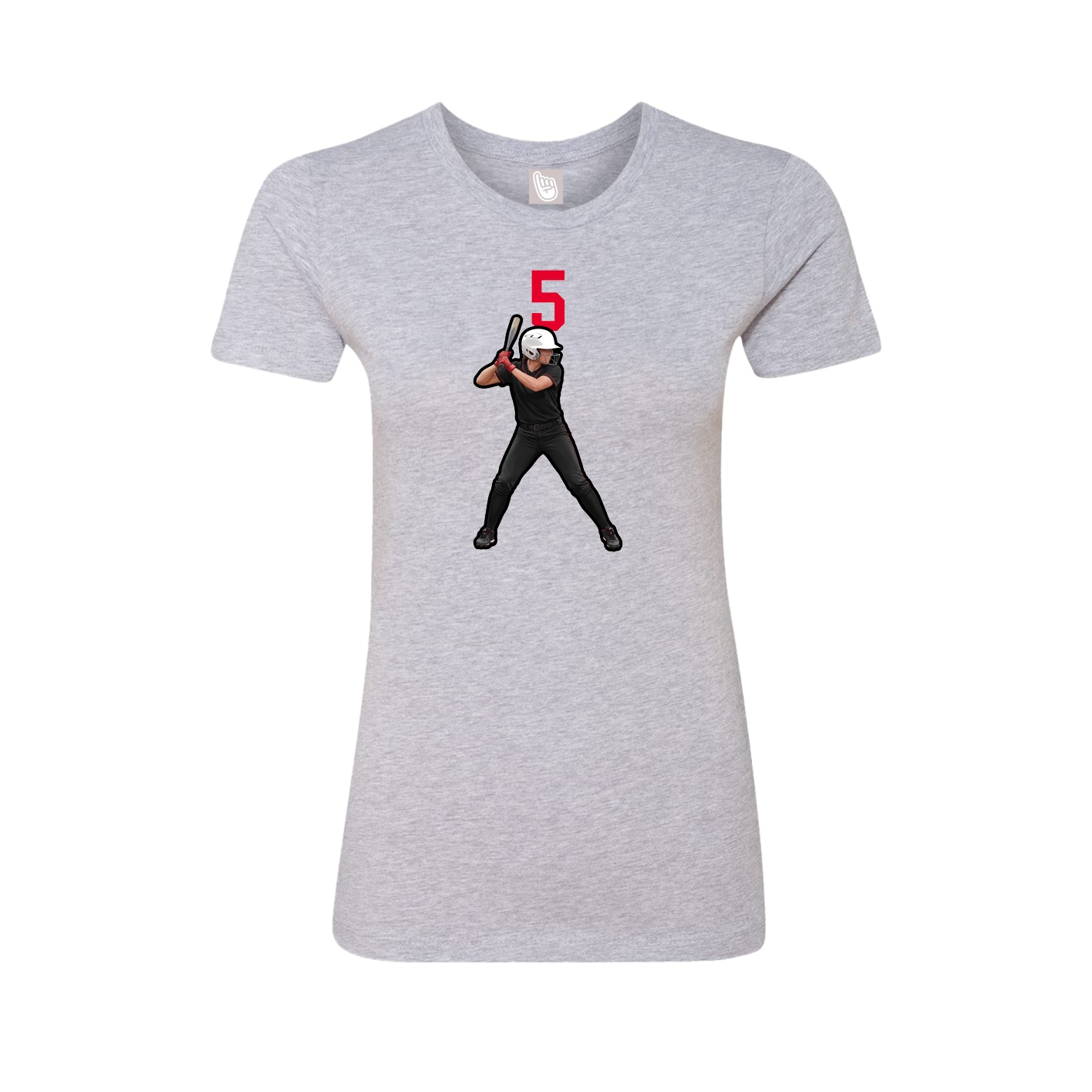 Fitted Women's Tee — Number Top in Grey