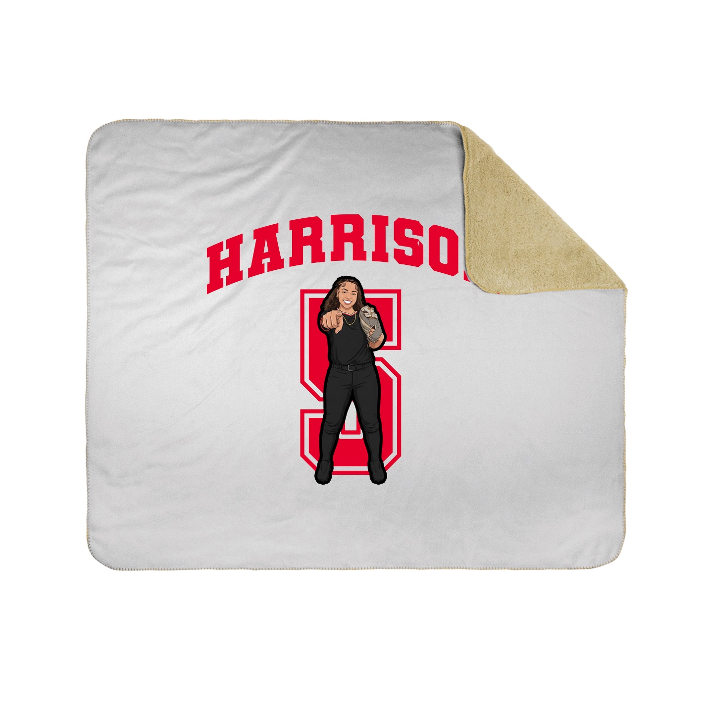 Throw Blanket — Number in White