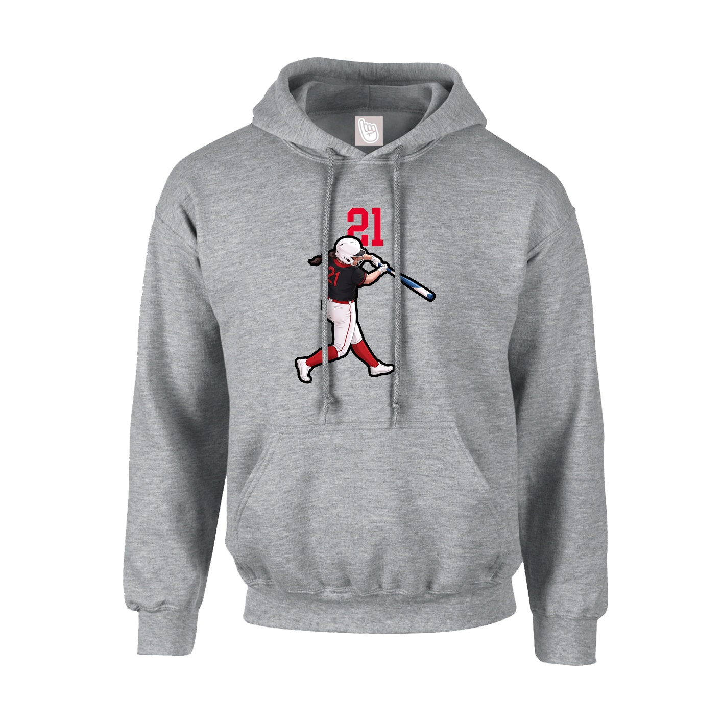 Youth Hoodie — Number Top in Grey