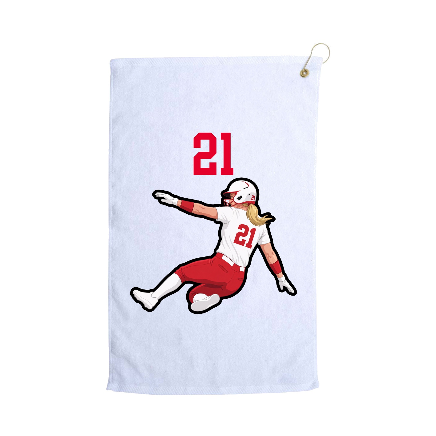 Golf Towel — Number Top in White