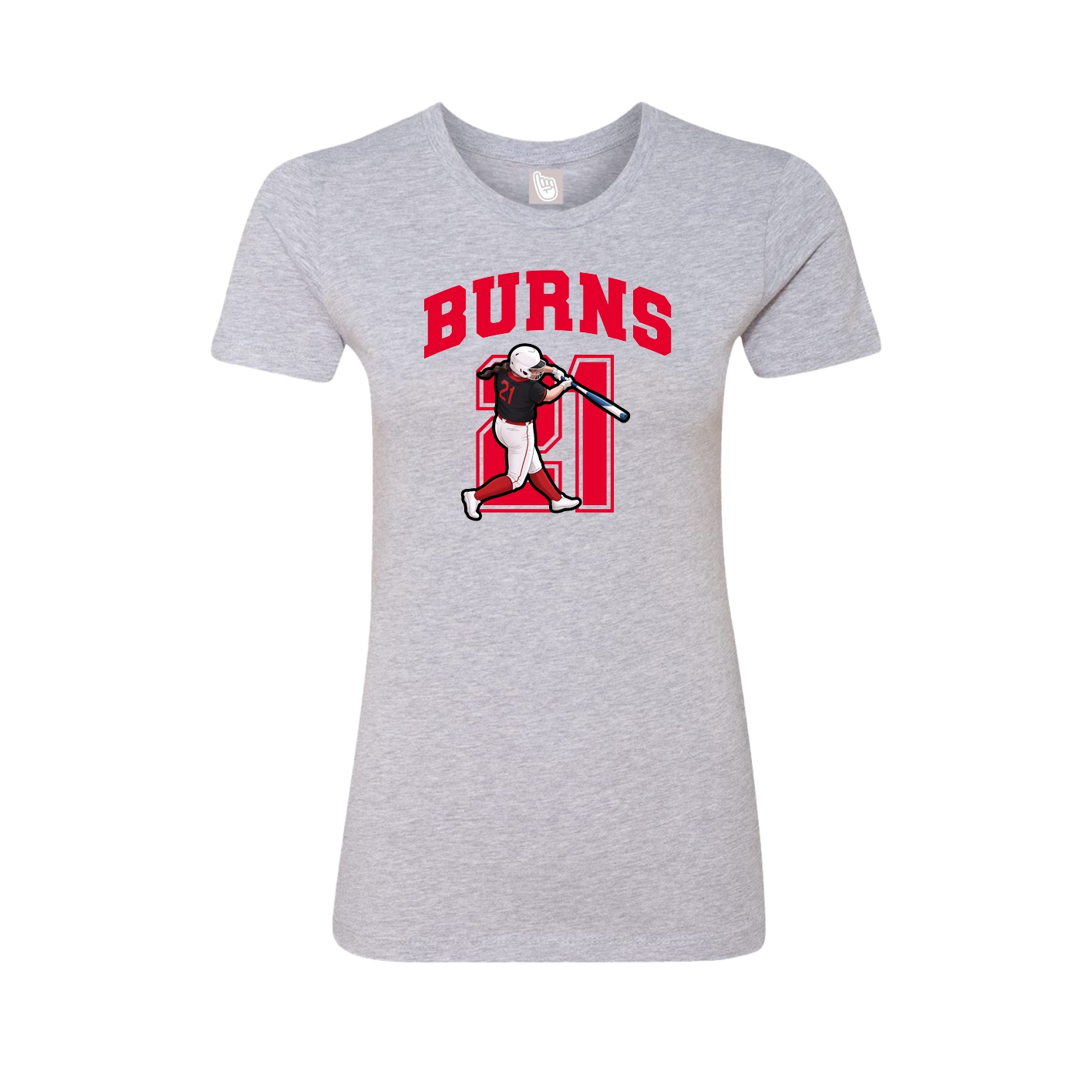 Fitted Women's Tee — Number in Grey
