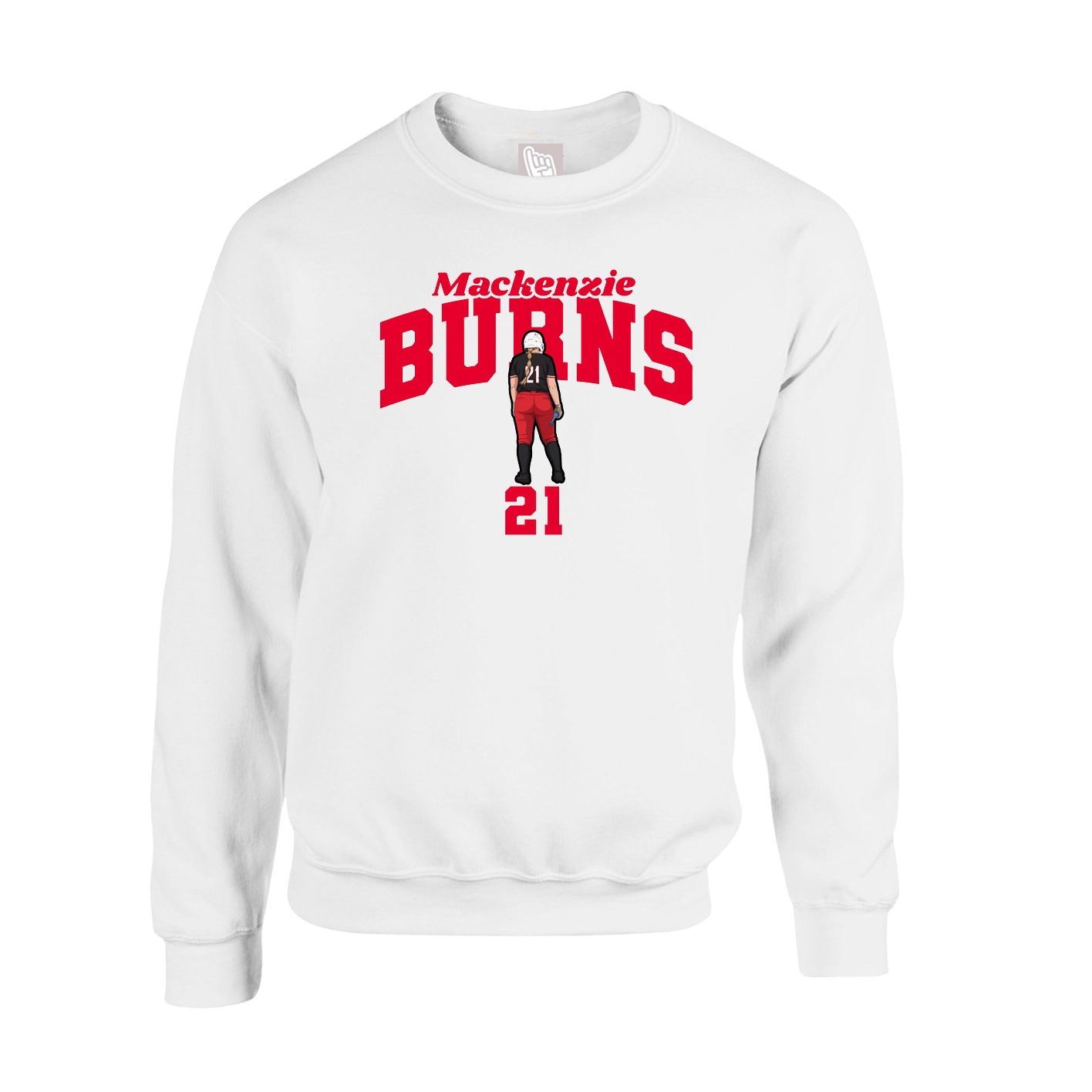 Fleece Crew — Signature Arch in White