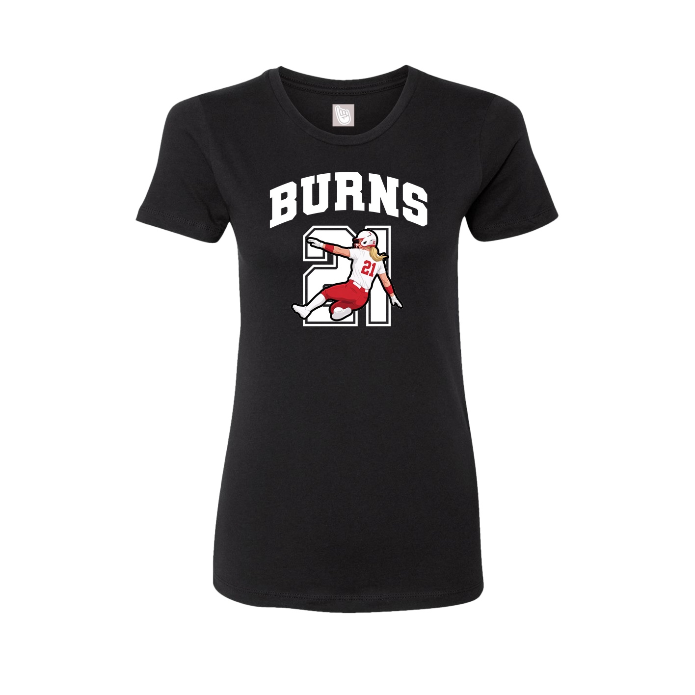 Fitted Women's Tee — Number in Black