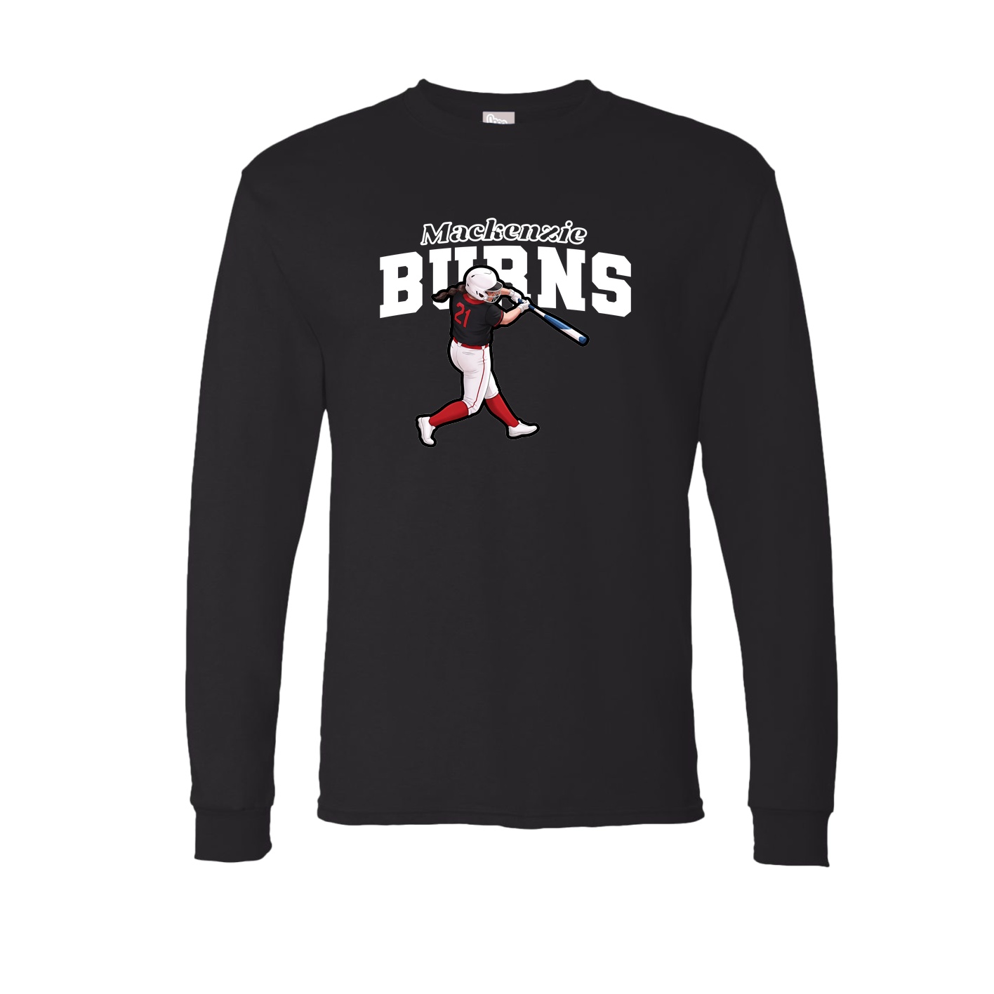 Long Sleeve Tee — Name Arch in Black