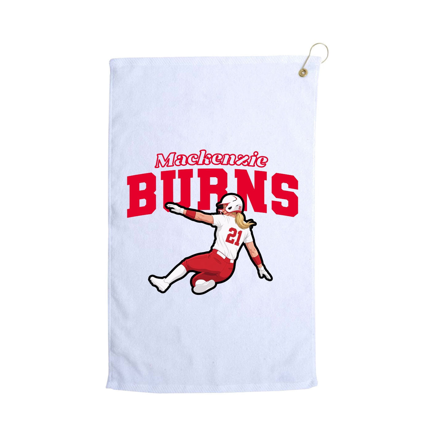 Golf Towel — Name Arch in White