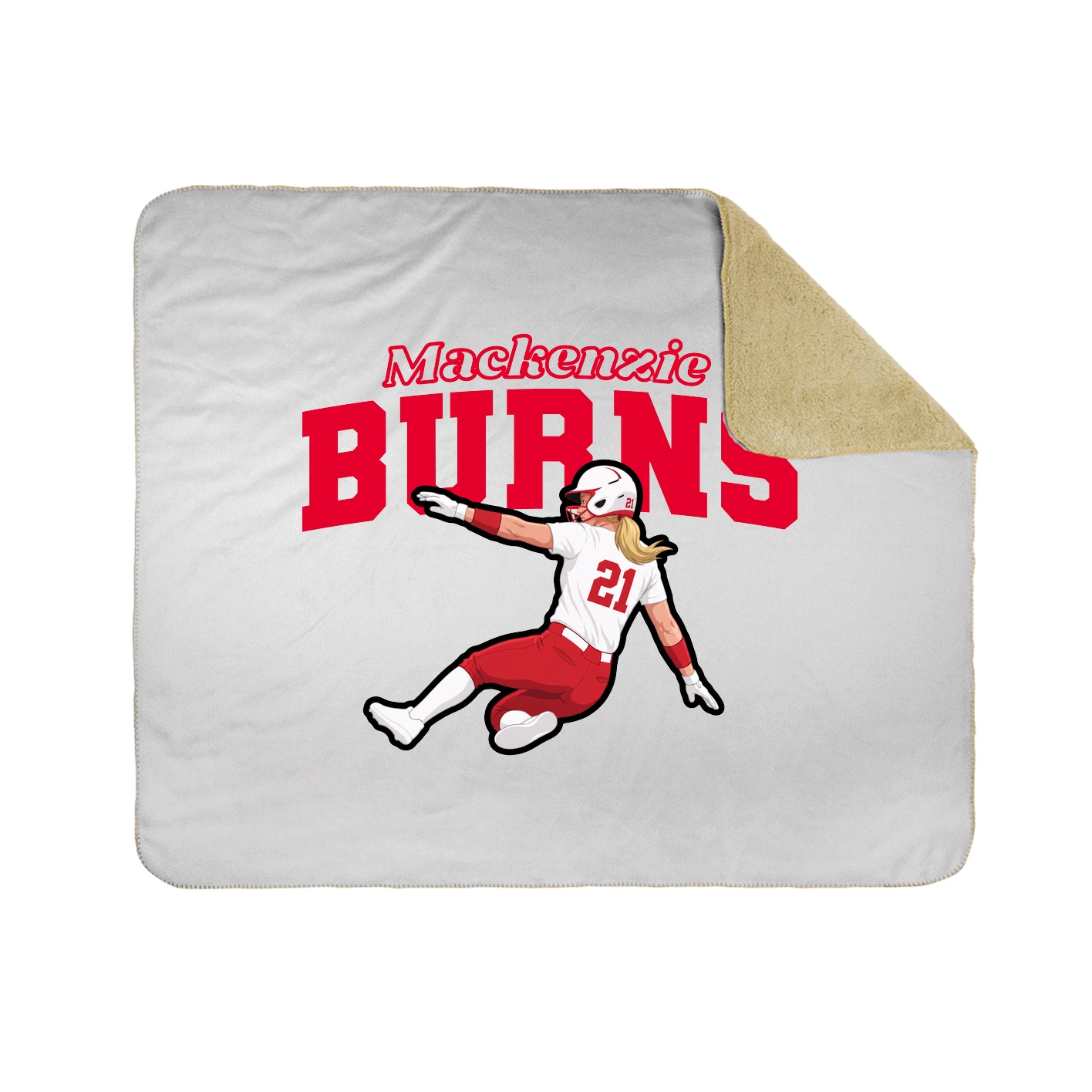 Throw Blanket — Name Arch in White
