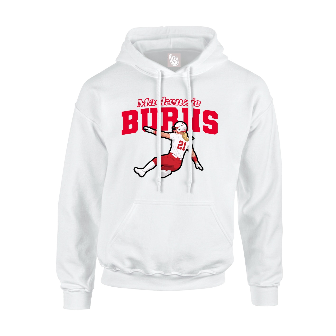 Youth Hoodie — Name Arch in White