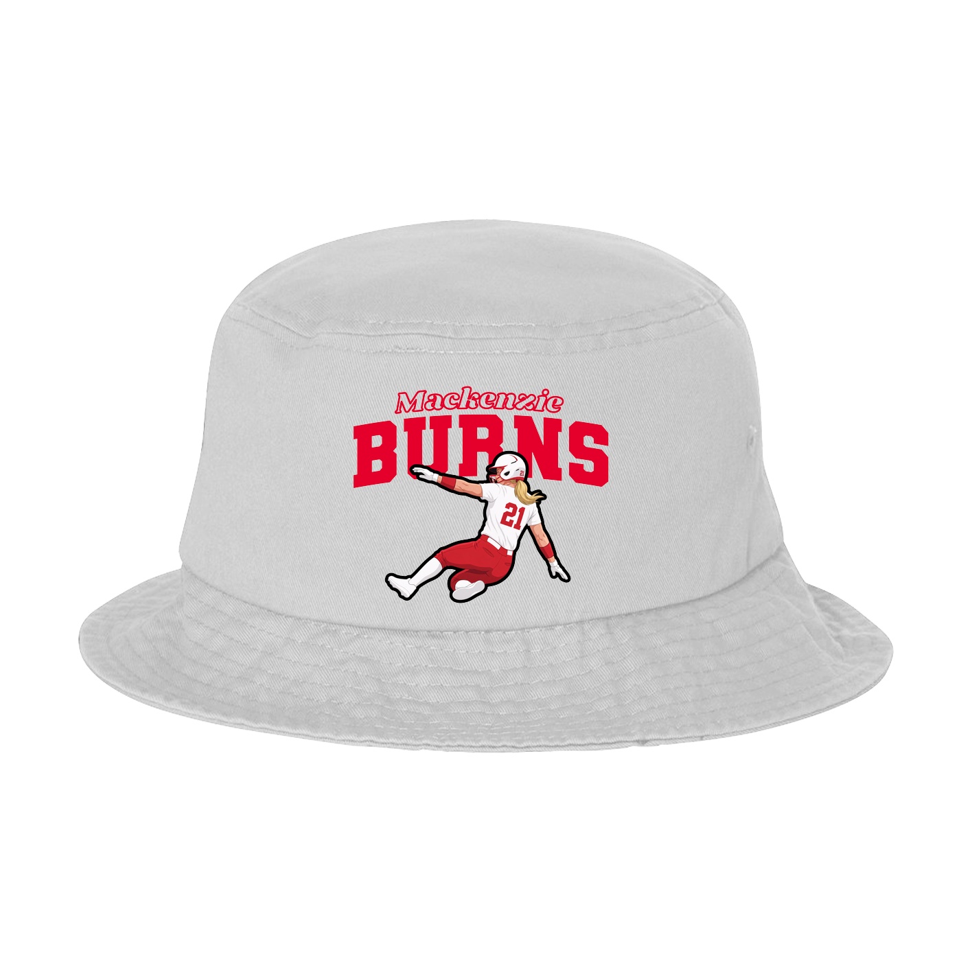 Bucket Cap — Name Arch in White