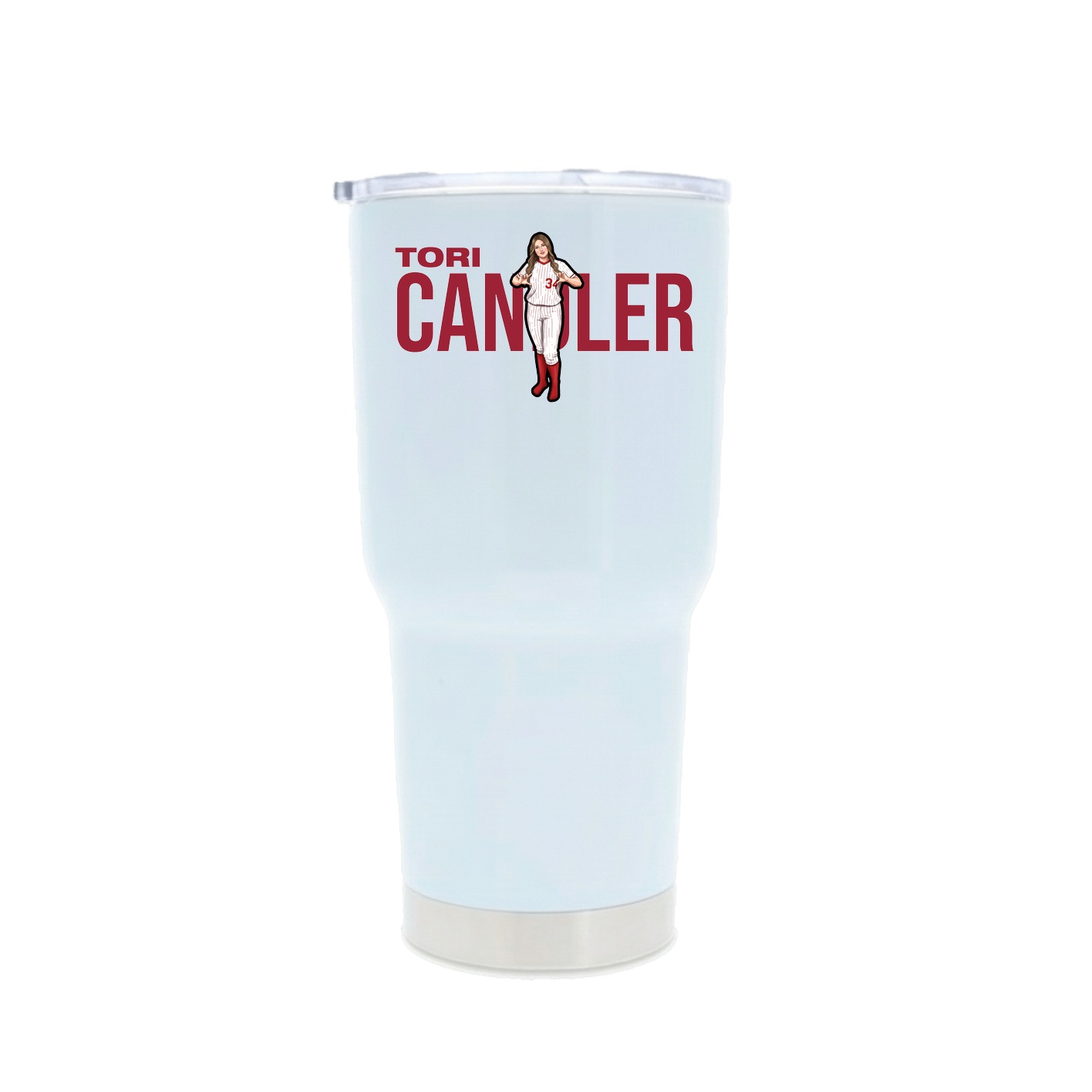 30oz Stainless Steel Tumbler — Player Name in White