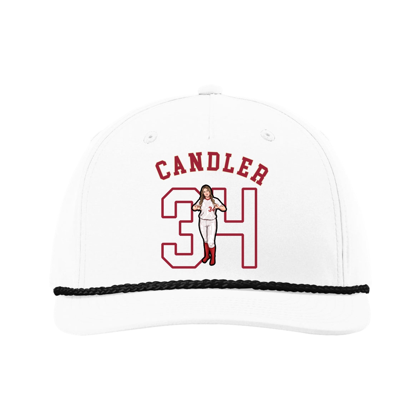 Five-Panel Classic Rope Cap — Shirsey Arch in White