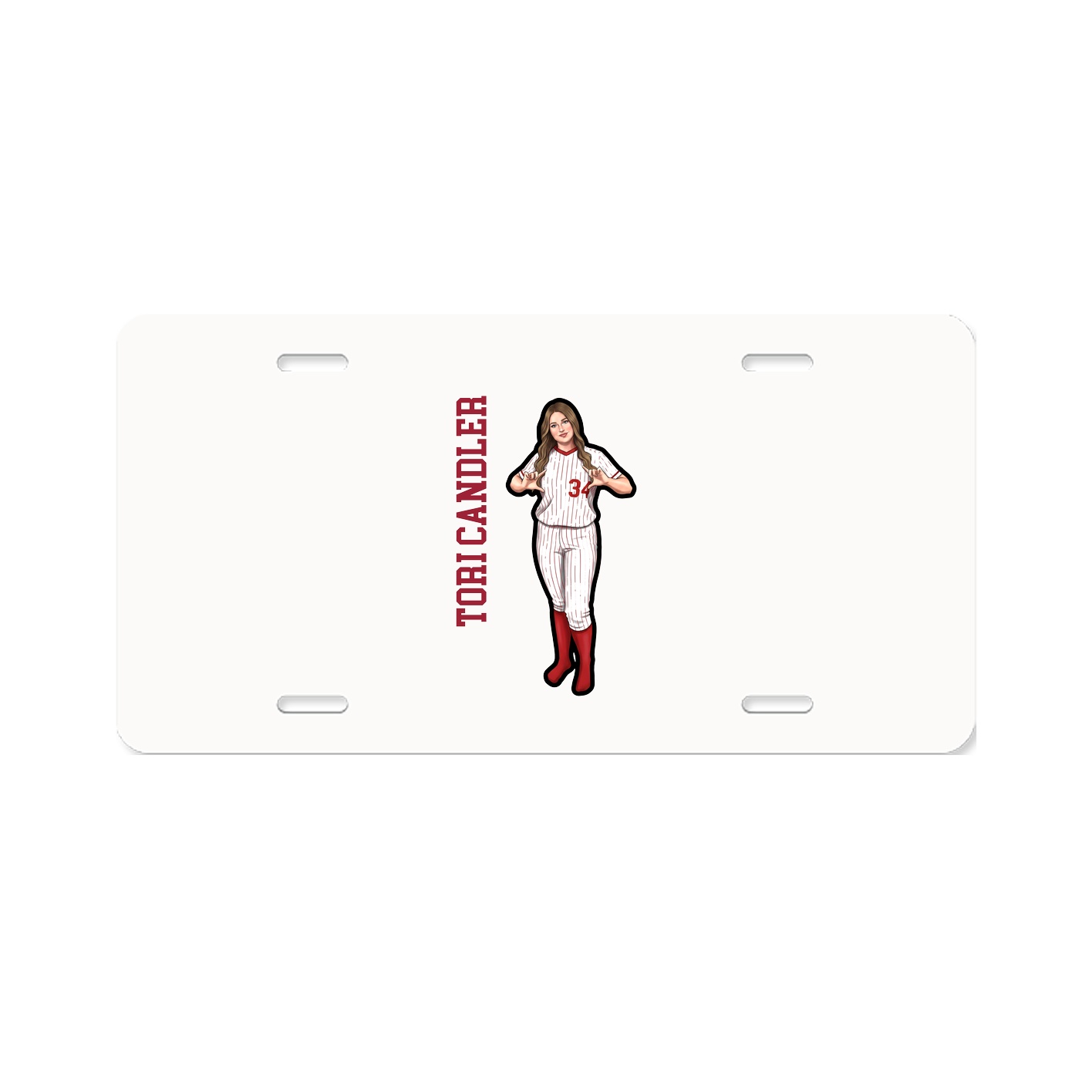 License Plate — Name Vertical in Classic