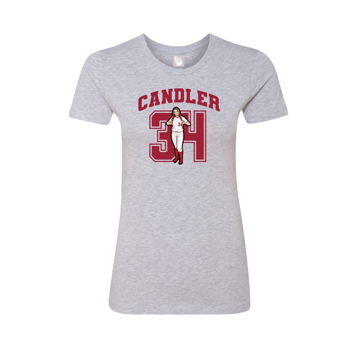 Fitted Women's Tee — Number in Grey