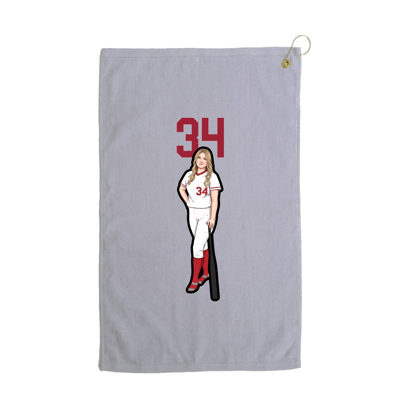 Golf Towel — Number Top in Grey