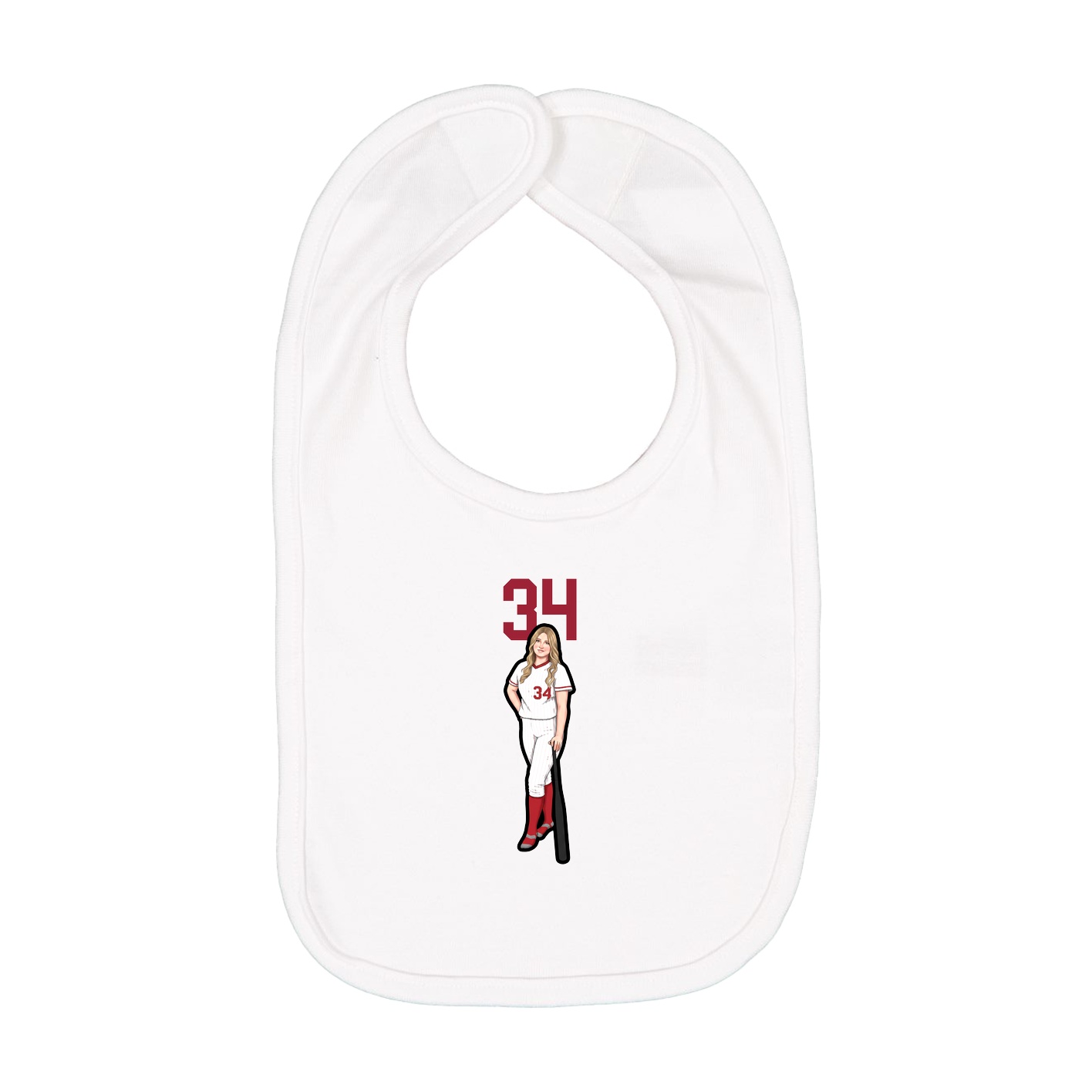 Infant Bib — Number Top in White
