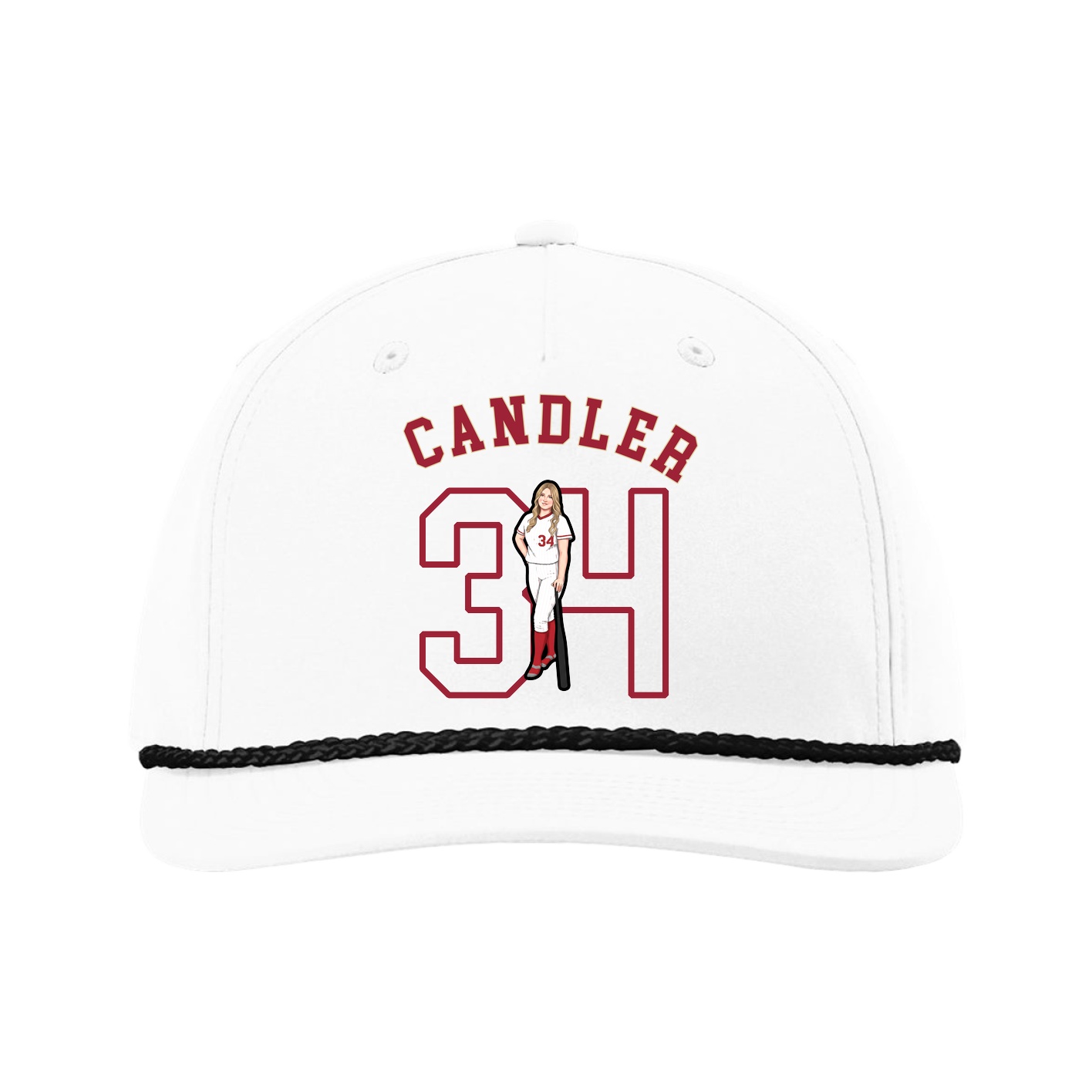 Five-Panel Classic Rope Cap — Shirsey Arch in White