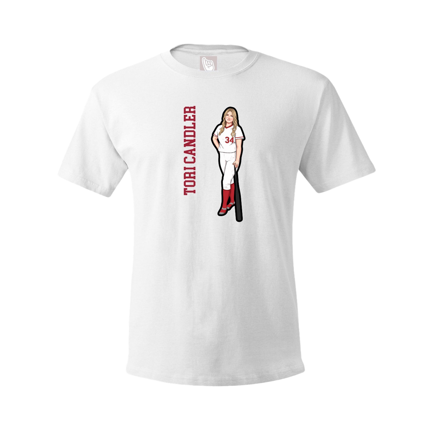 Tee — Name Vertical in White