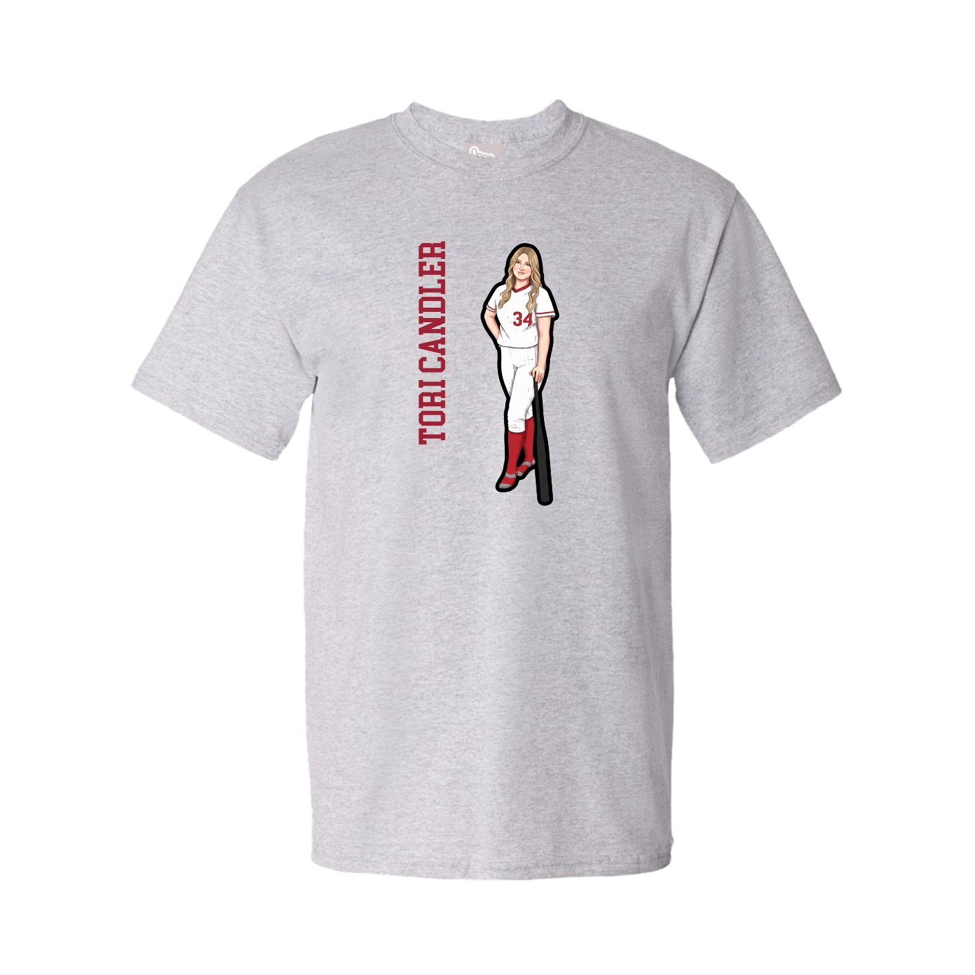 Youth Tee — Name Vertical in Grey