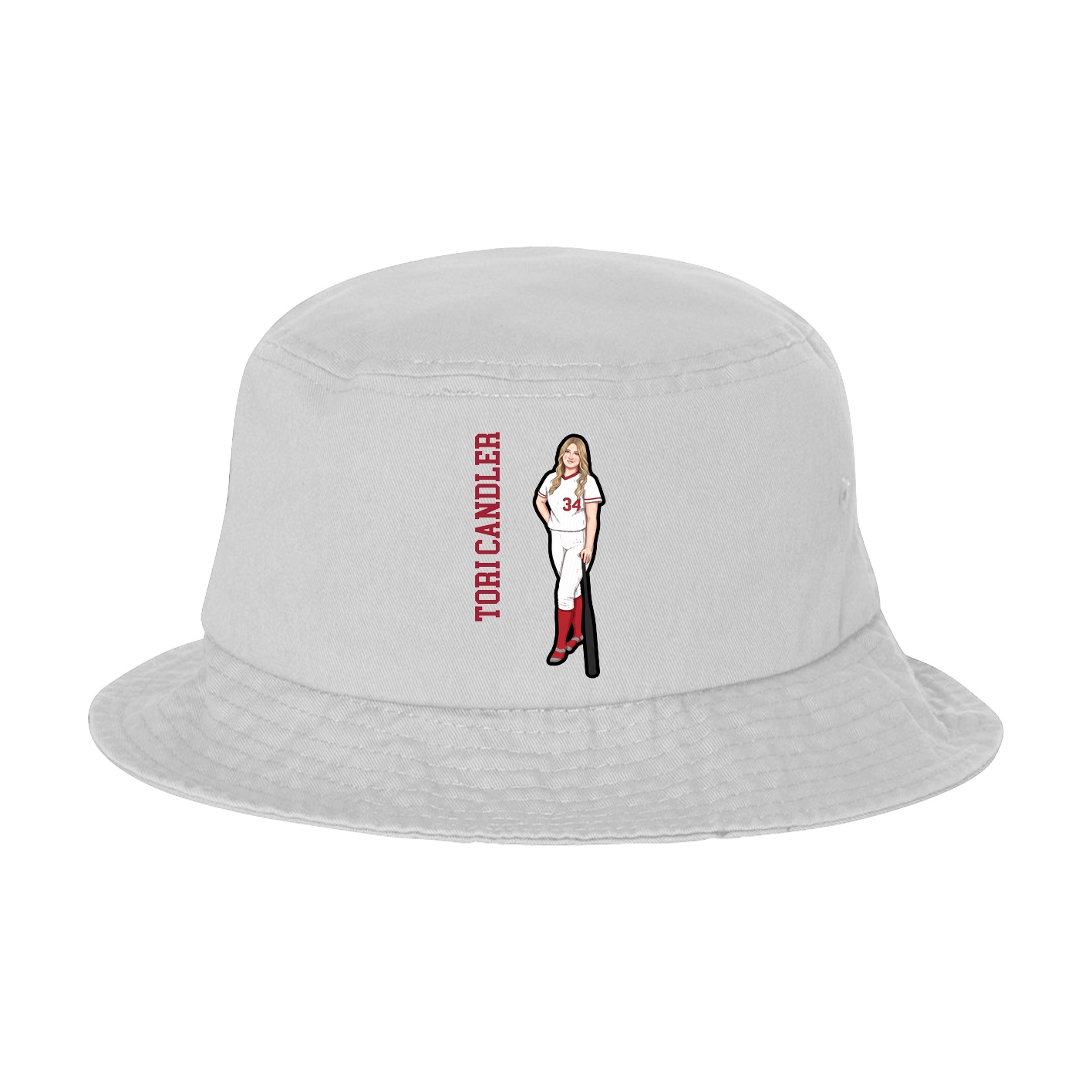 Bucket Cap — Name Vertical in White