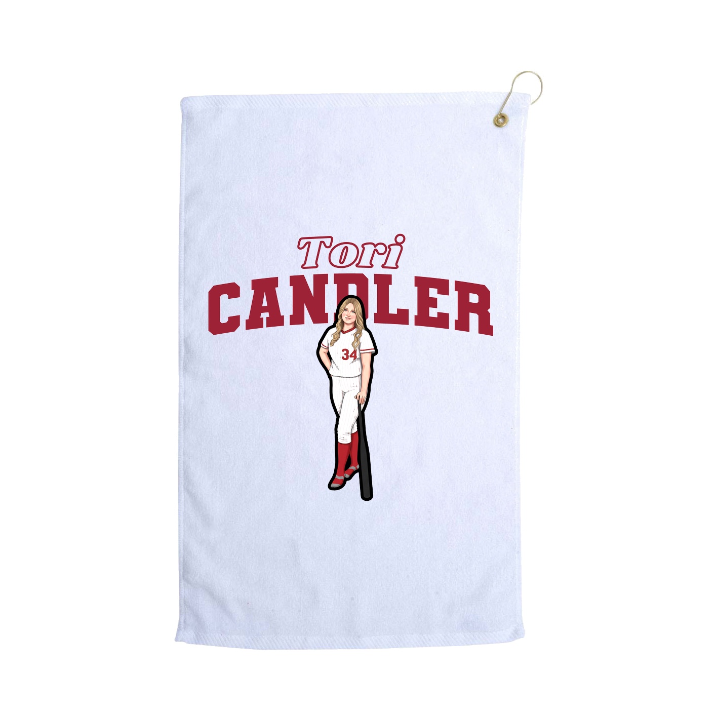 Golf Towel — Name Arch in White