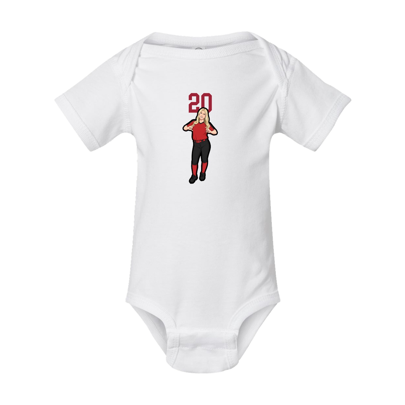 Baby Onesie — Number Top in White
