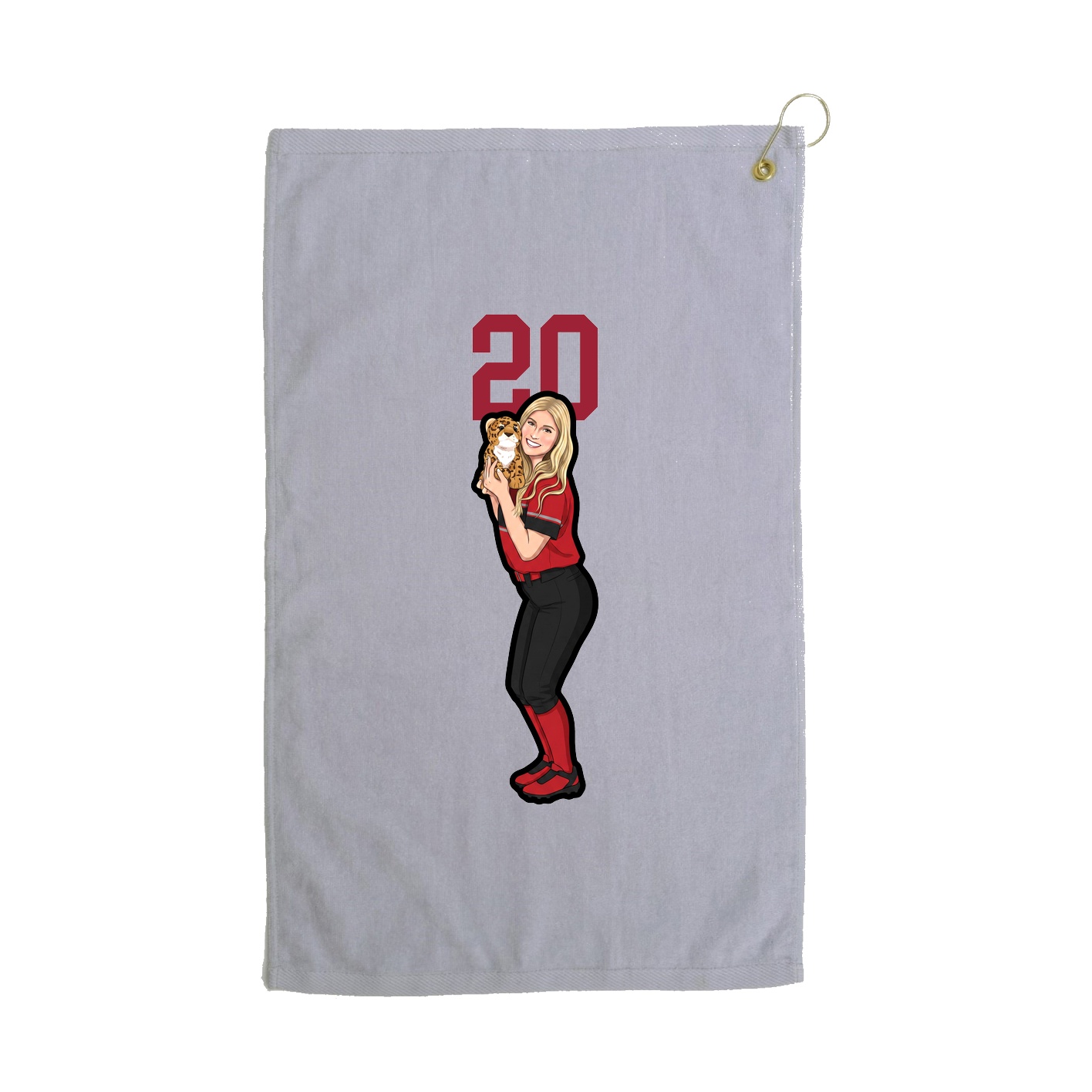 Golf Towel — Number Top in Grey