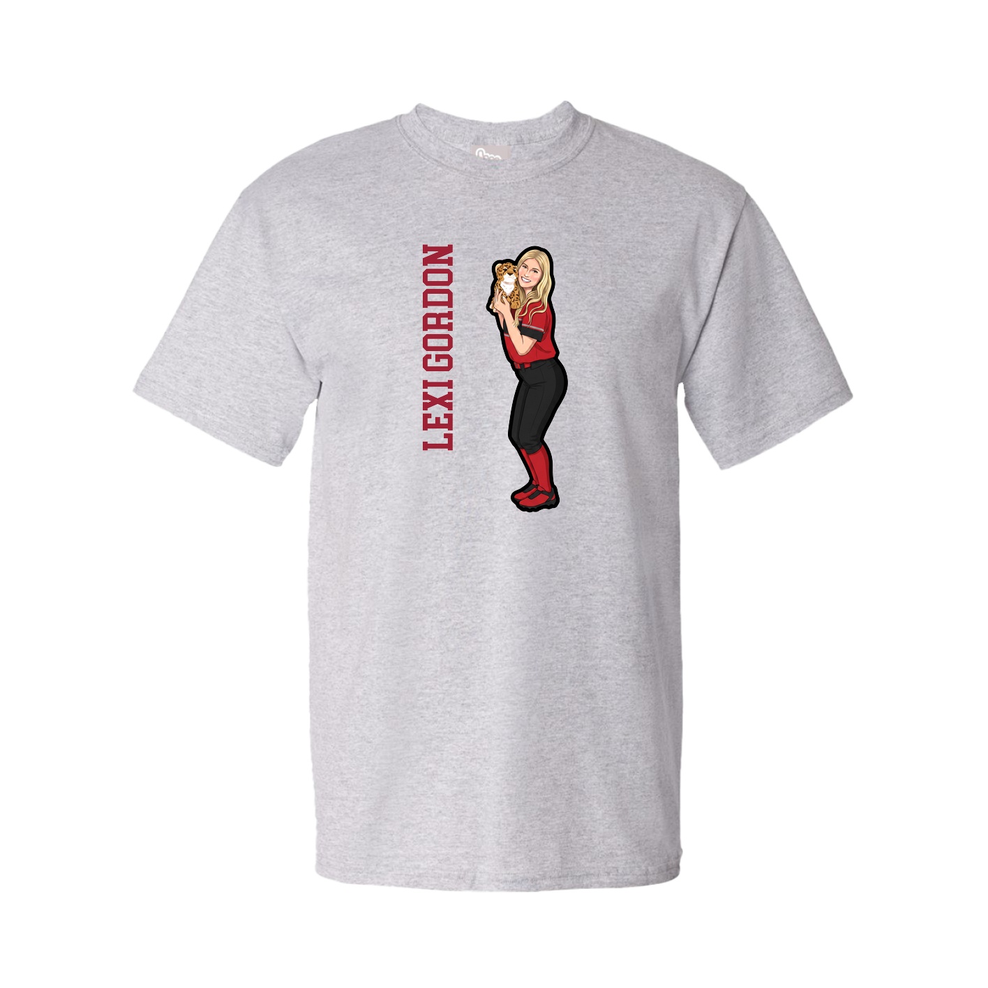 Youth Tee — Name Vertical in Grey