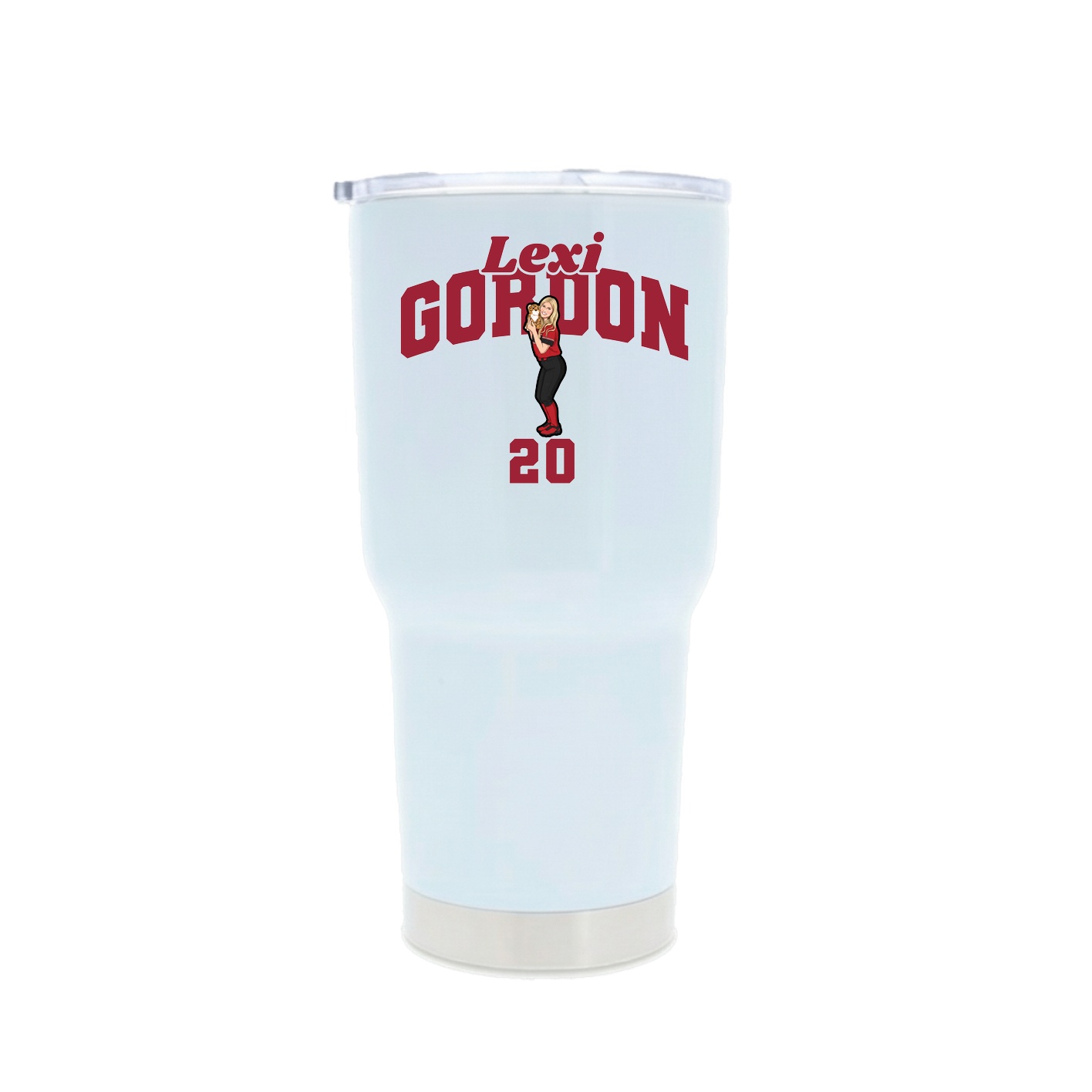 30oz Stainless Steel Tumbler — Signature Arch in White