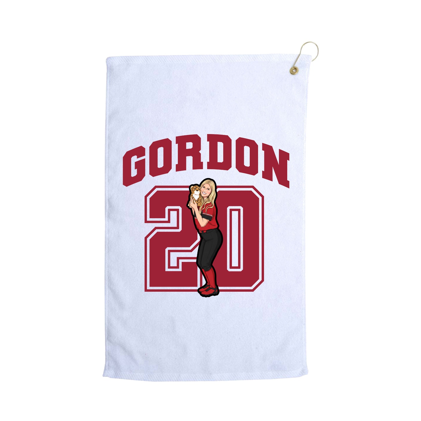 Golf Towel — Number in White