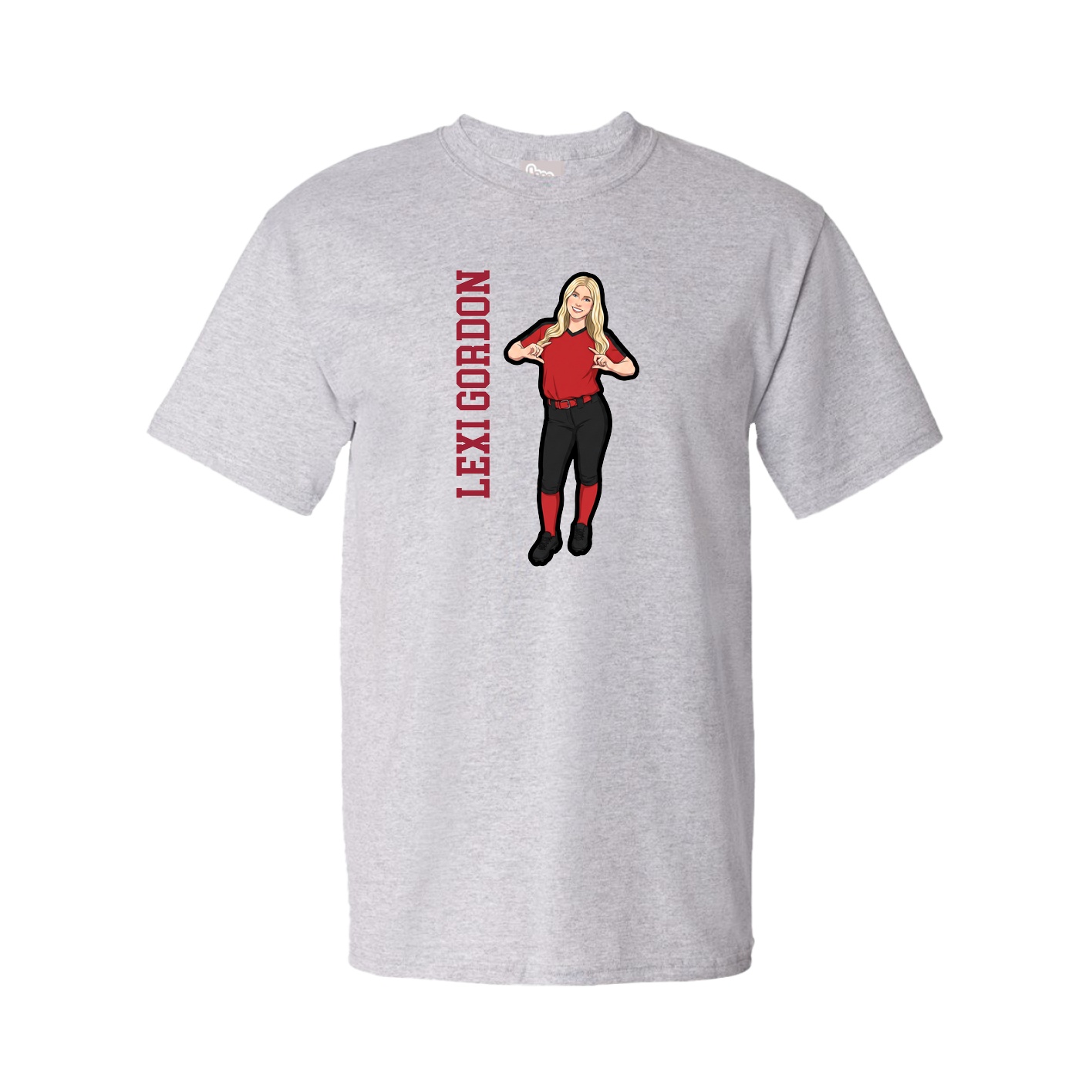 Tee — Name Vertical in Grey
