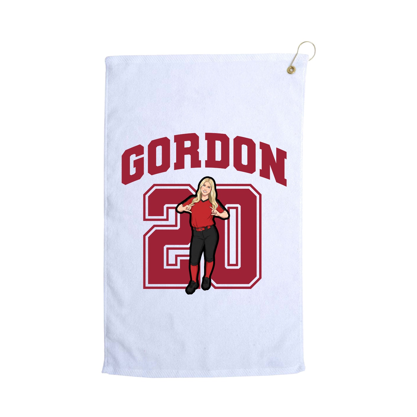 Golf Towel — Number in White