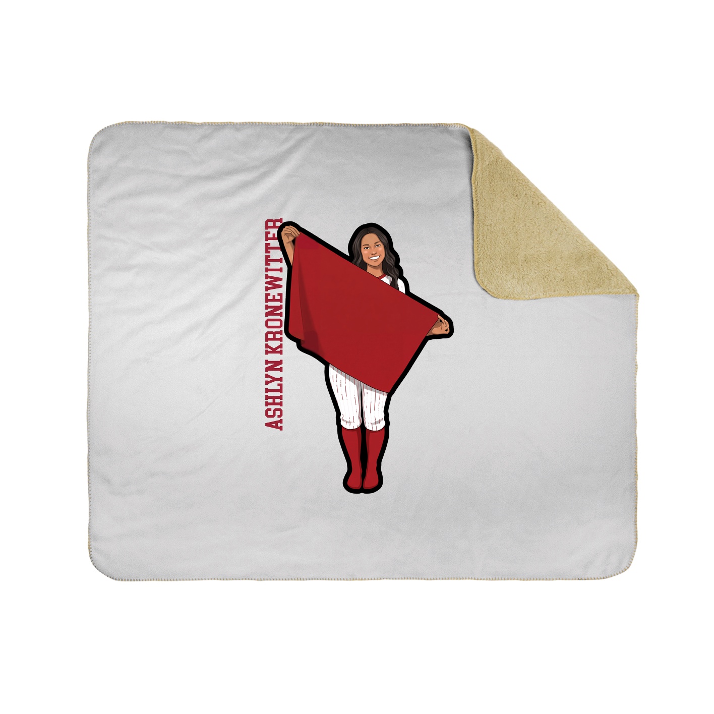 Throw Blanket — Name Vertical in White
