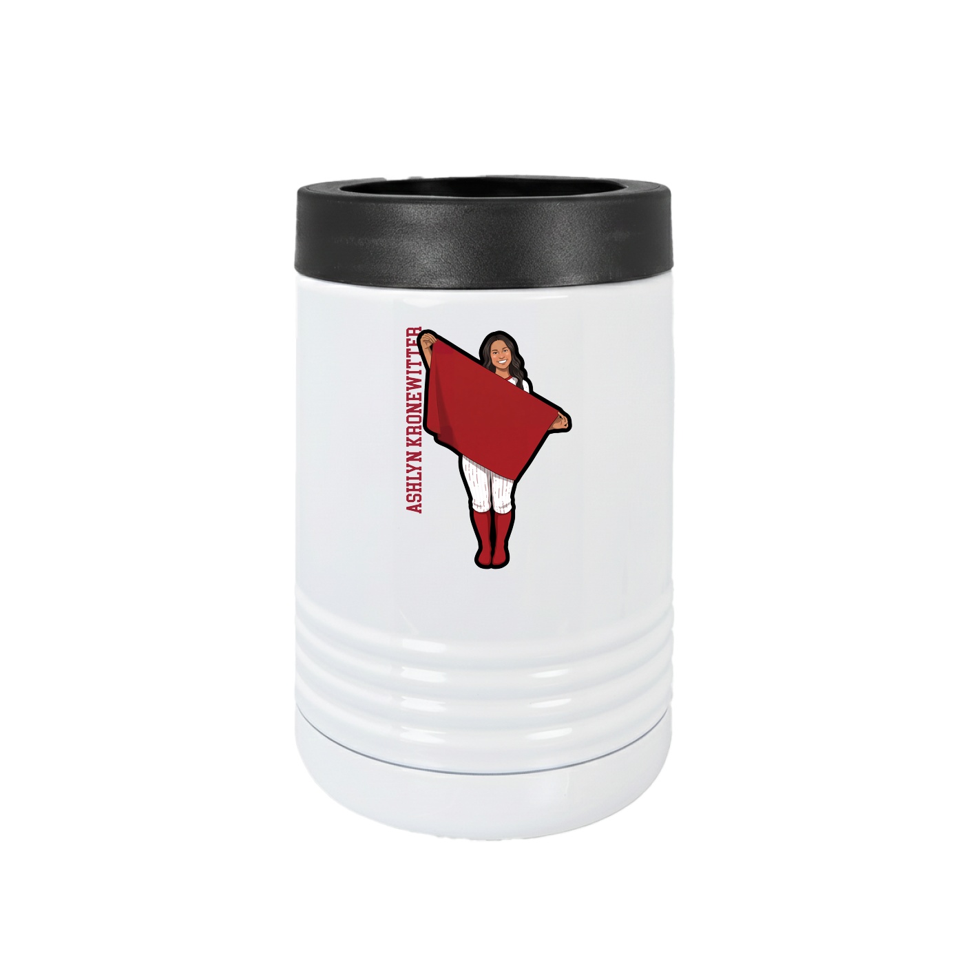 Beverage Holder — Name Vertical in White