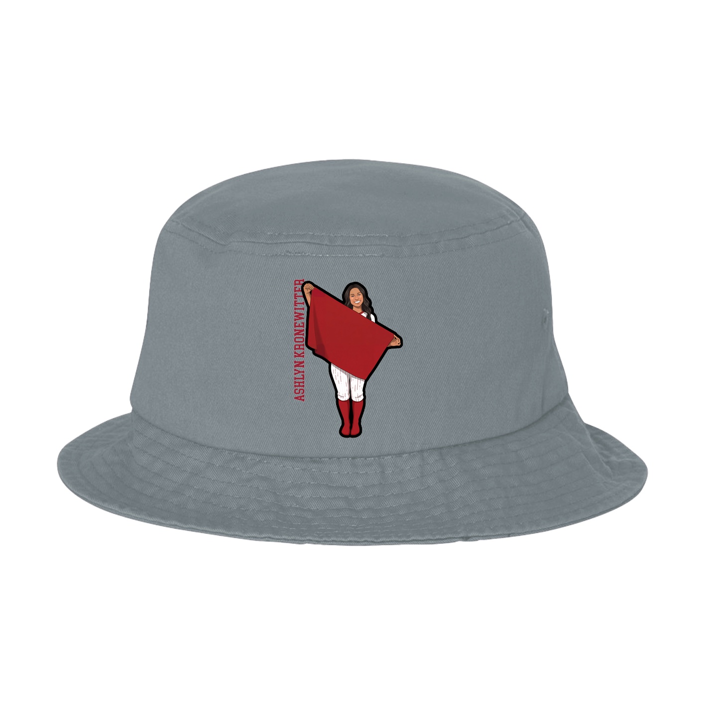 Bucket Cap — Name Vertical in Grey