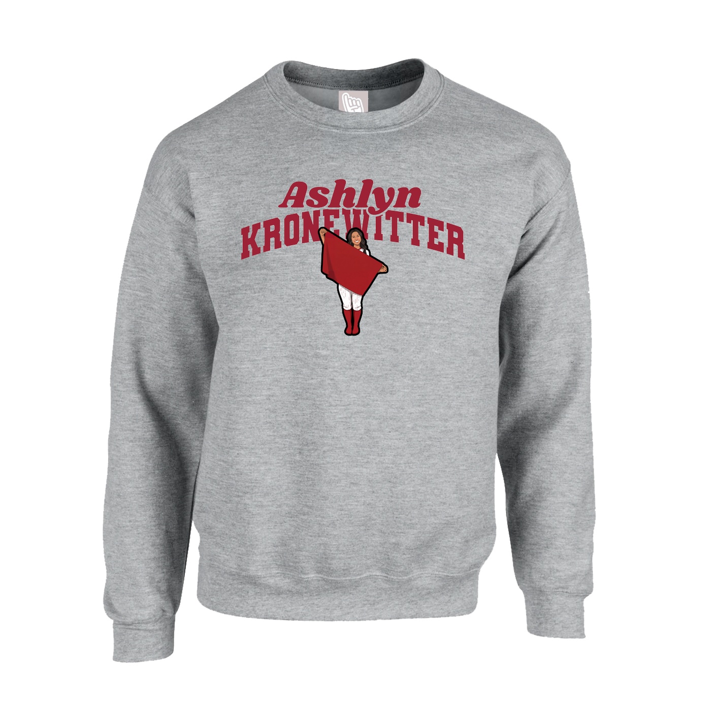 Fleece Crew — Signature Arch in Grey