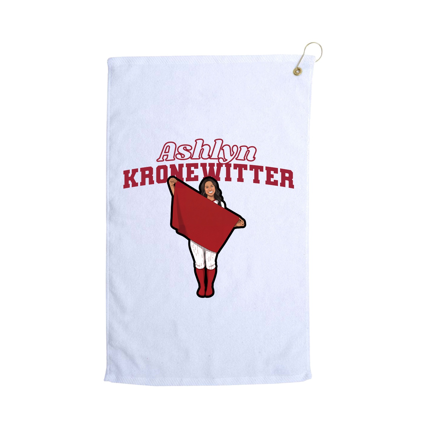 Golf Towel — Name Arch in White
